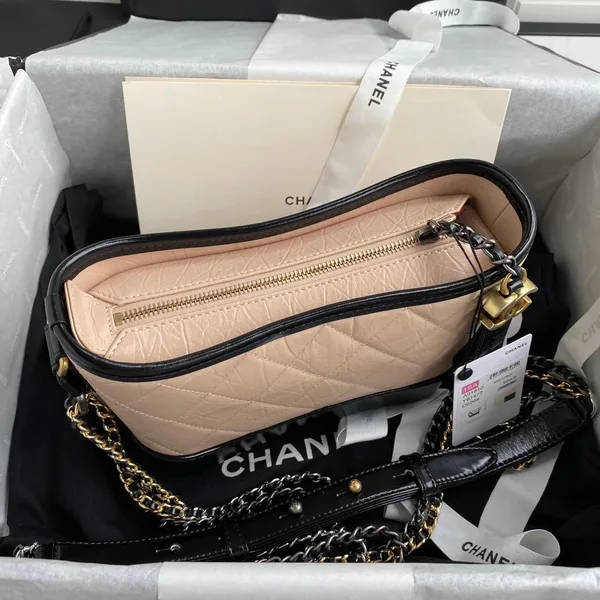 Chanel Gabrielle Mini 20 Hobo Bag In Almond Beige Mix Black product view 3
