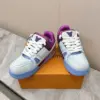 Louis Vuitton Women Sneakers — White and Light Blue with Purple Collar product view 6