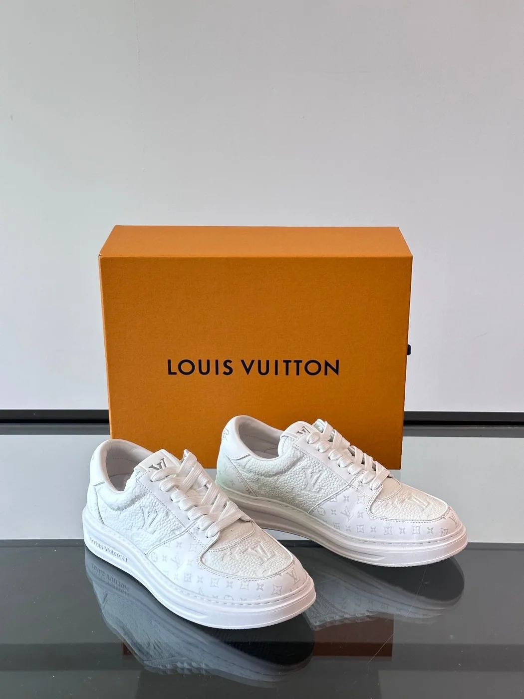 Louis Vuitton Men White Sneakers — Patterned Panels product view 5