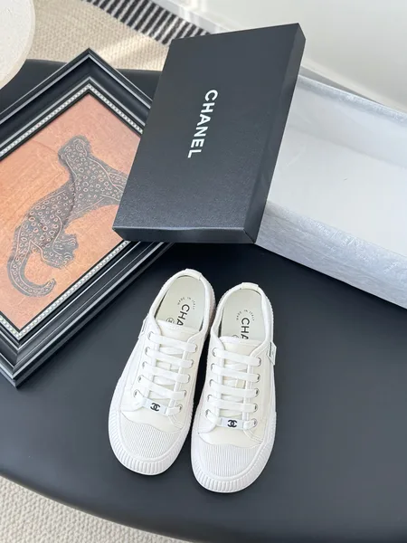 Chanel Women White Canvas Sneakers product photo