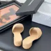 Chanel Women Beige Leather Quilted Slides product view 5