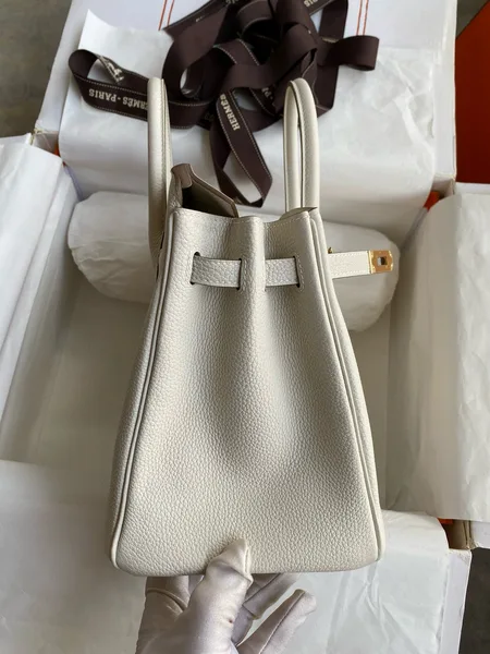Hermès Birkin 25 cm Cream Togo Leather Gold Hardware Bag product view 5