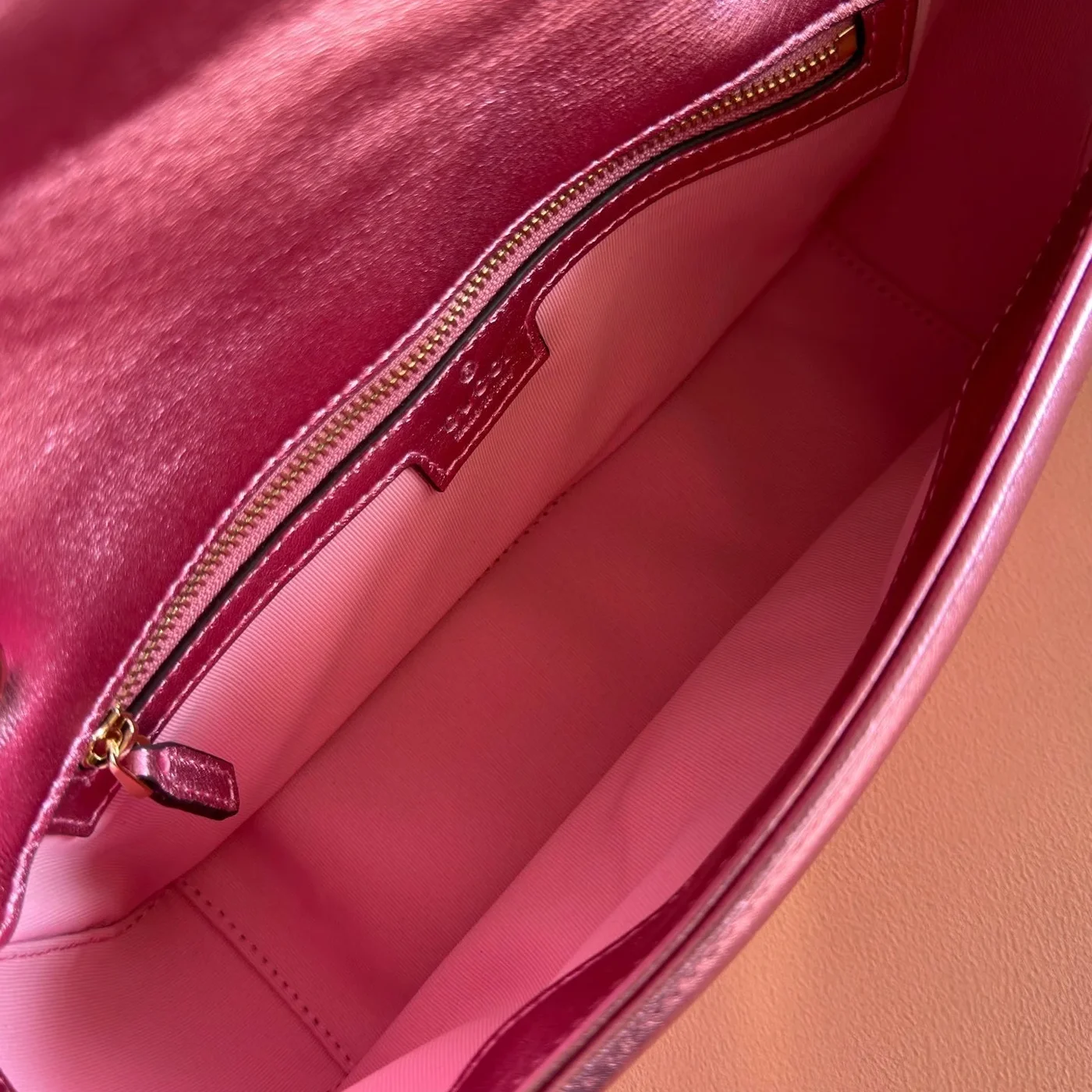 Gucci GG Marmont Bag 22 In Metallic Pink Lambskin product view 7
