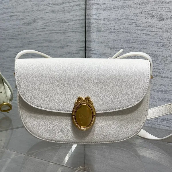 Dior Small Dior Médaillon Flap Bag in White product photo