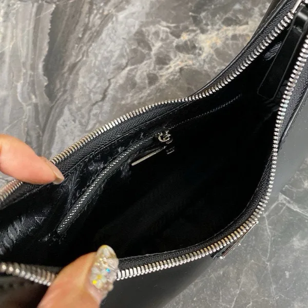 Prada Cleo Shoulder Bag 30 In Black Glossy Calfskin product view 2