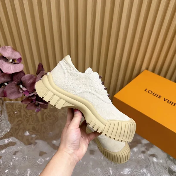 Louis Vuitton Women Beige Suede Casual Sneakers product view 2