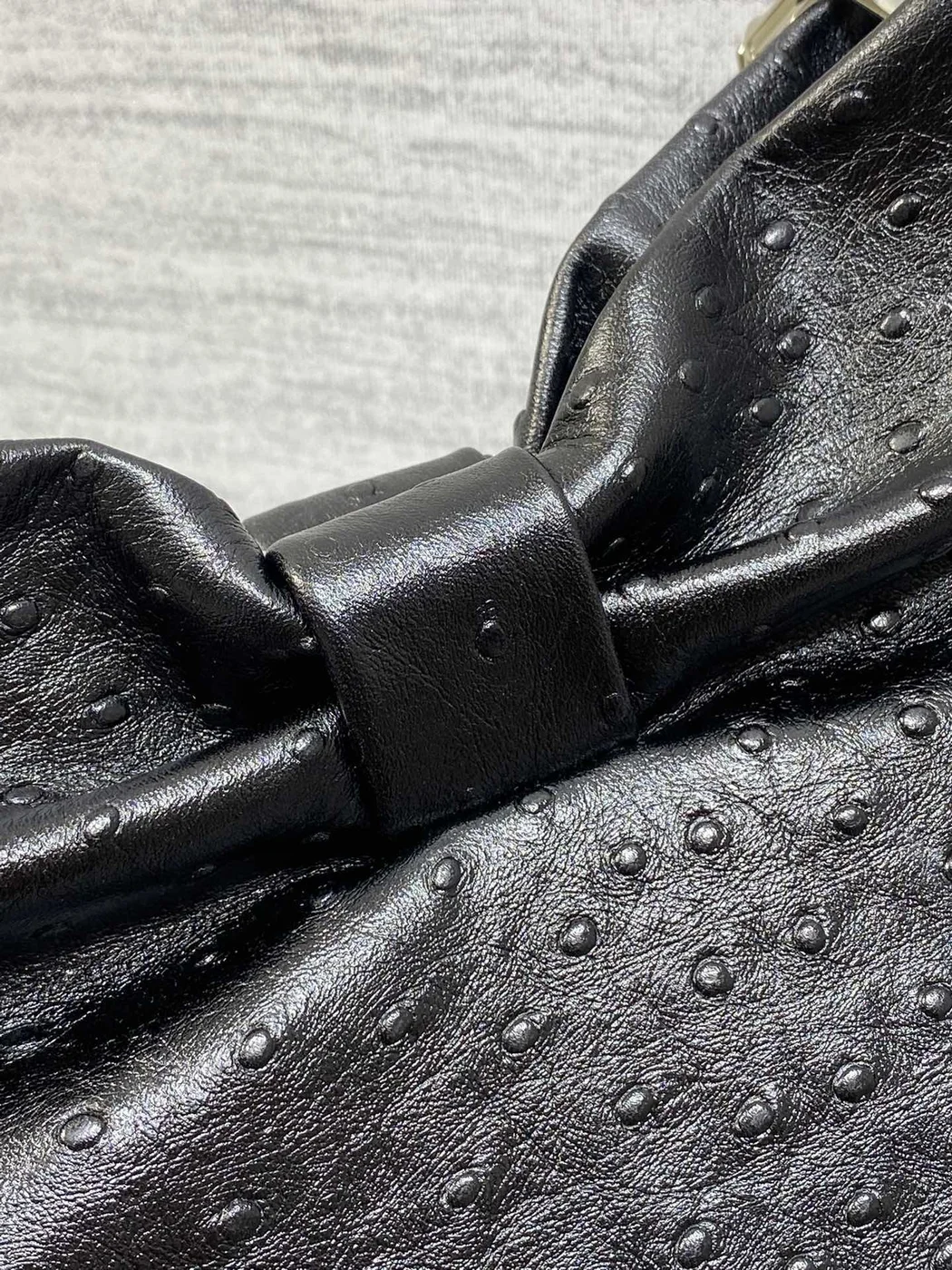 Dior Bow Bag Small Black Ostrich Leather product view 4