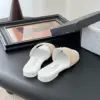 Chanel Women Woven-Fabric Slides — Beige with White Flat Sole product view 3
