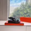 Hermès Women Dark Brown Leather Slingback Sandals product view 2