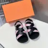 Hermès Women Black Pink Leather Strappy Sandals product view 1