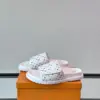 Louis Vuitton Men White Patterned Leather Slides product view 3