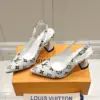 Louis Vuitton Women White Leather Monogram Slingback Heels product view 4