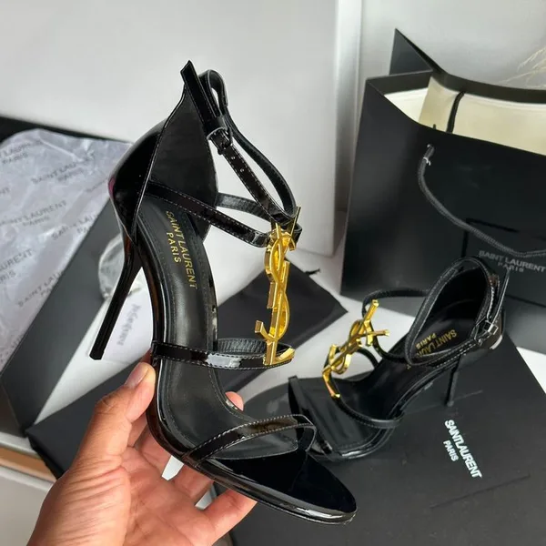 Saint Laurent Cassandra patent leather sandals product photo
