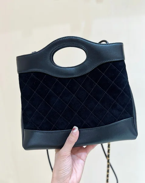 Chanel Mini Quilted Suede and Lambskin 31 Shopping Bag. product view 2