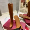 Valentino Women Brown Leather Knee High Boots — Upper-Shaft Buckle Detail product view 6