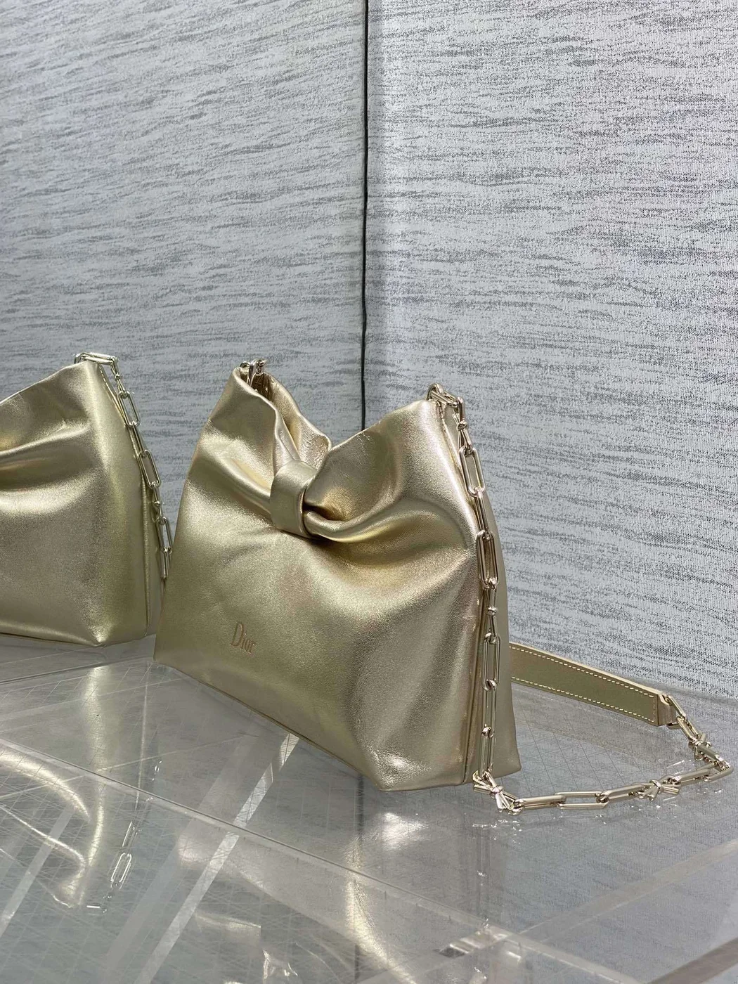 Dior Bow Bag Gold Lambskin product view 6