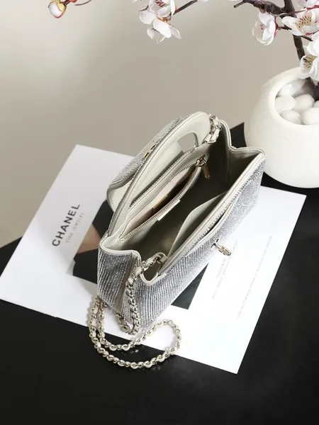 Chanel Mini Tote in Silvery Strass Gold Hardware product view 3