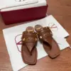 Valentino Women Brown Leather Studded Sandals product view 1