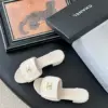 Chanel Women Cream Slides — Gold-Tone CC Detail product view 6