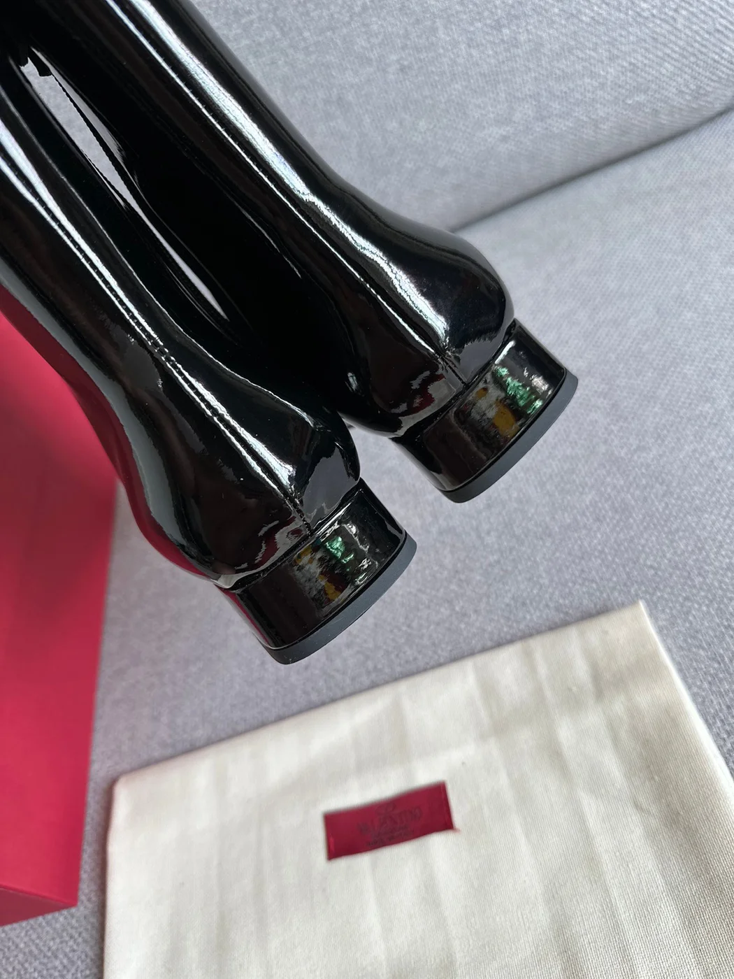 Valentino Women Black Patent Leather Boots — Side-Zip Style product view 2