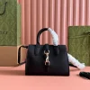 Gucci Jackie Small Tote Bag 24 In Black Calfskin Gold Hardware product view 1