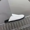 Hermès Women White Suede Leather Slippers product view 2