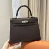 Hermès Kelly 25 Epsom Ebene Silver Hardware Bag product view 1