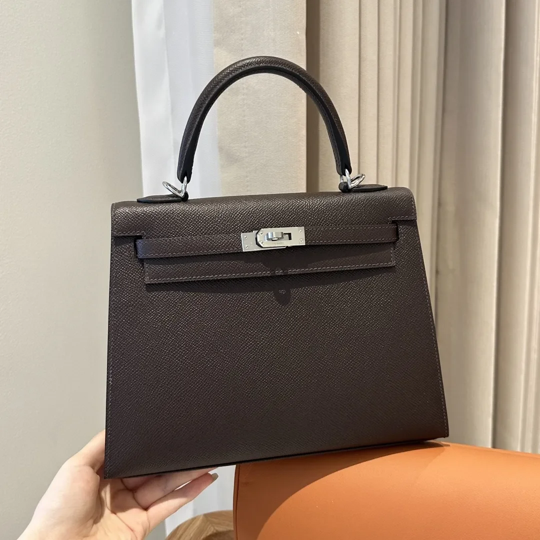 Hermès Kelly 25 Epsom Ebene Silver Hardware Bag product view 1