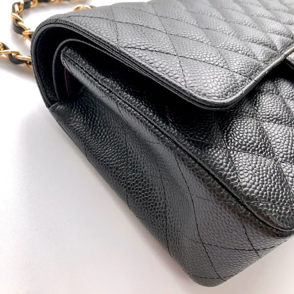 Chanel Flap Bag 25 In Black Caviar Leather Gold Hardware product view 6