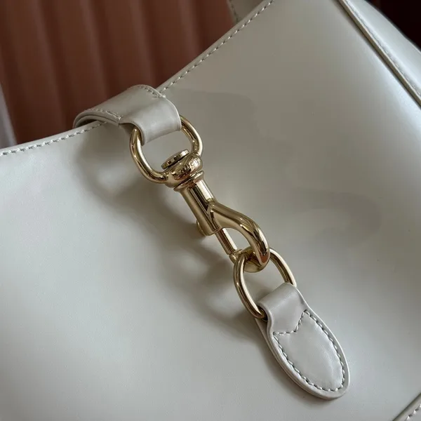 Gucci Jackie Small Shoulder Bag 27 In White Calfskin Gold Hardware product view 5