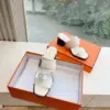 Hermès Women White Leather Buckle Sandals product view 4