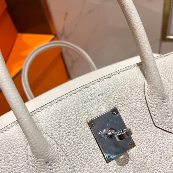 Hermès Birkin 30 cm White Togo Leather Silver Hardware Bag product view 7