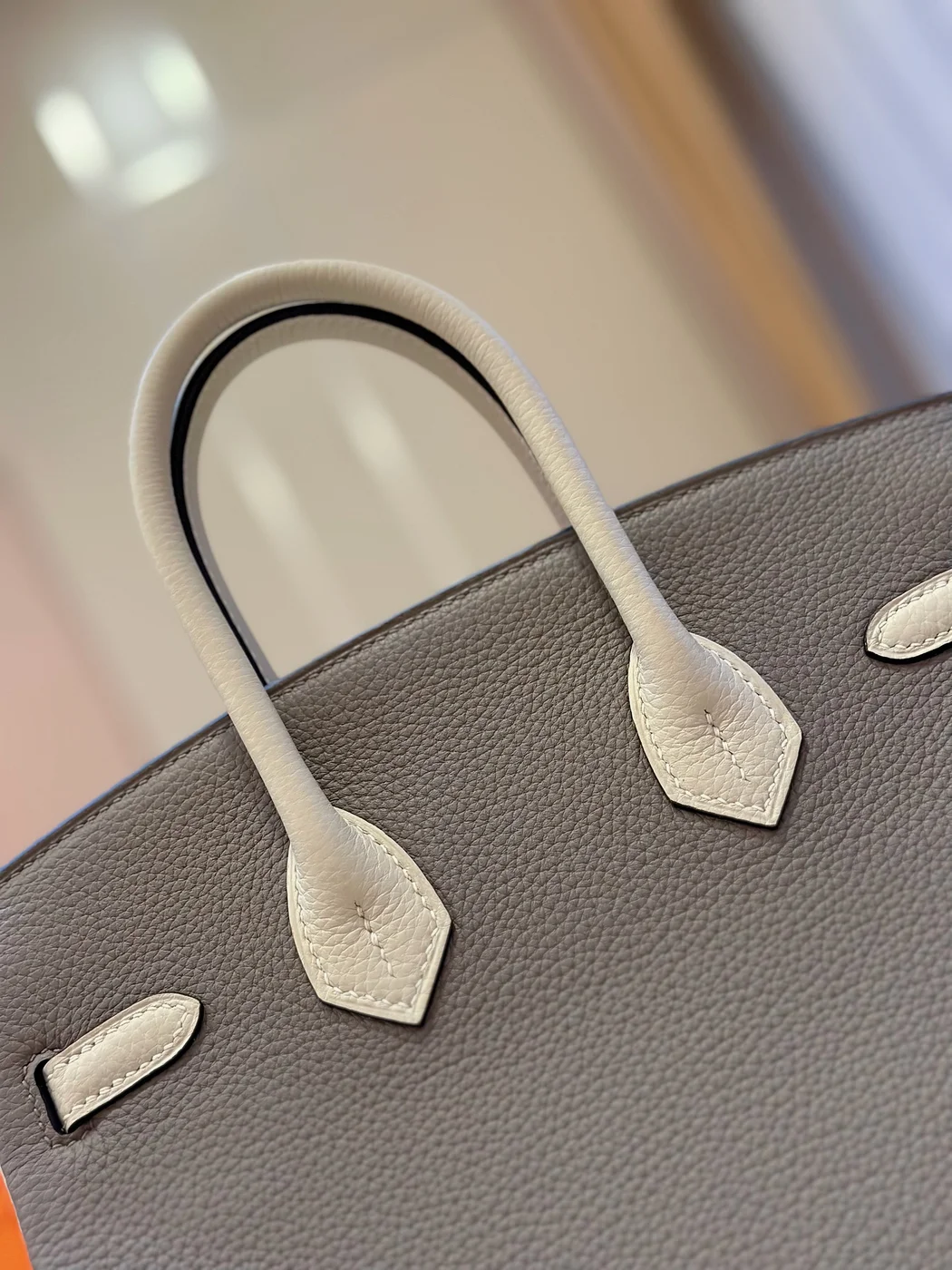 Hermès Birkin 25 Gray/Beige Customize Palladium Hardware Bag product view 3