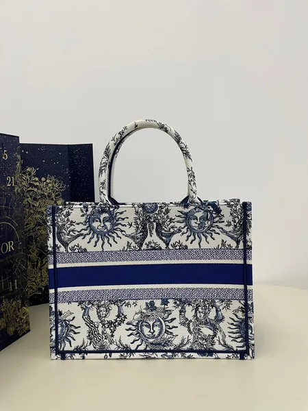Dior Book Tote 36 cm — Blue and White Floral Pattern product view 8