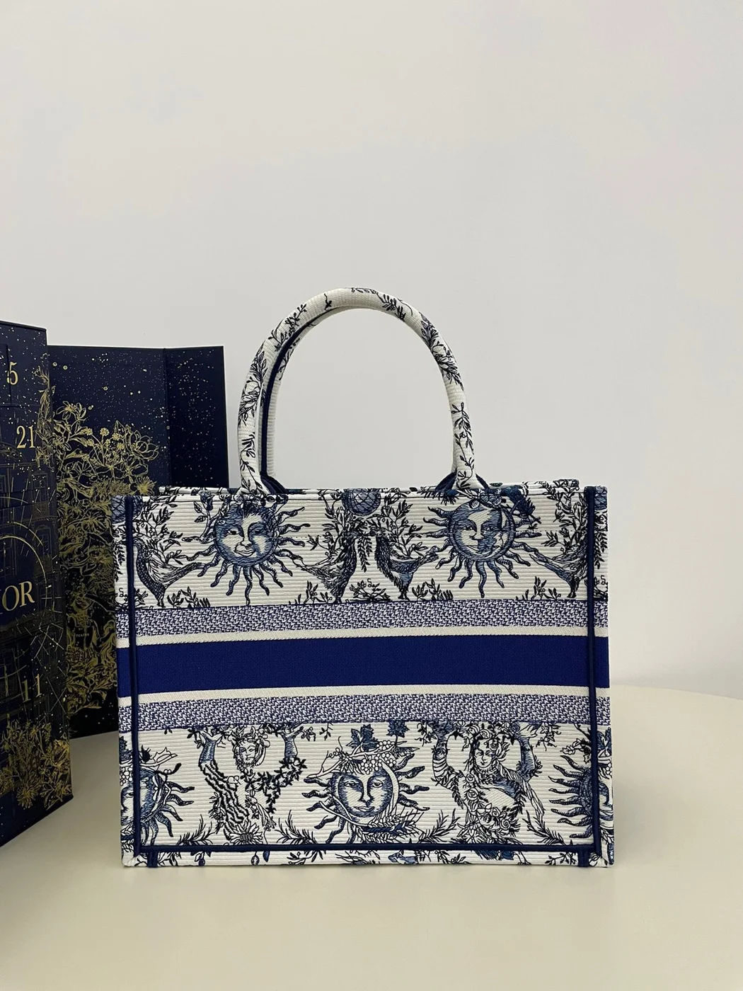 Dior Book Tote 36 cm — Blue and White Floral Pattern product view 8
