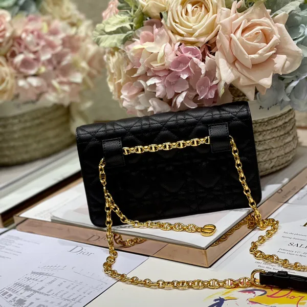 Dior Woc Women’s Black Handbag with Gold Lock 20× .5×3.5 cm product view 4