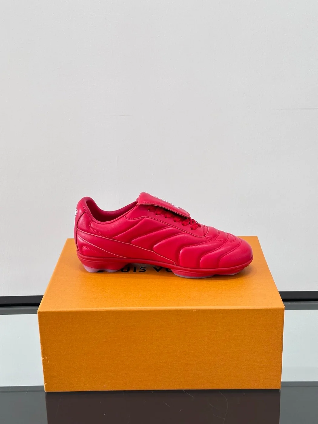 Louis Vuitton Men Red Leather Sneakers product view 6