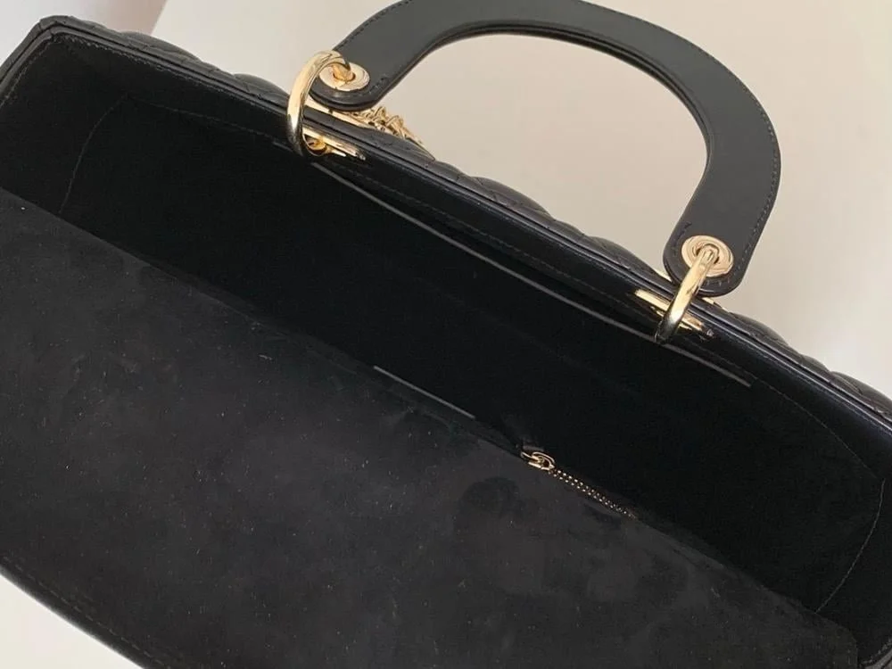 Dior Lady Black Gold Hardware (Large size) Bag product view 3