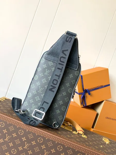 Louis Vuitton Avenue Slingbag 31 In Black Monogram Canvas With Brown Logo Bag product view 2