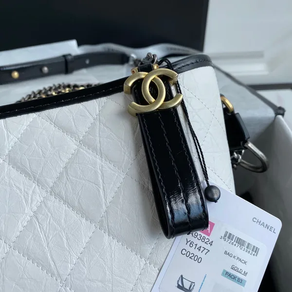 Chanel Gabrielle Medium 28 Hobo Bag In Black Mix White Calfskin product view 6
