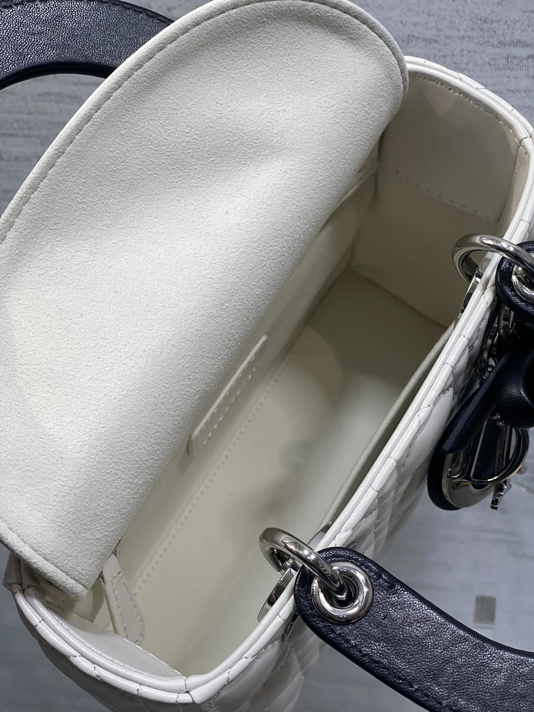 Dior Lady Dior Bag with Chain Two-Tone Latte and Black product view 5