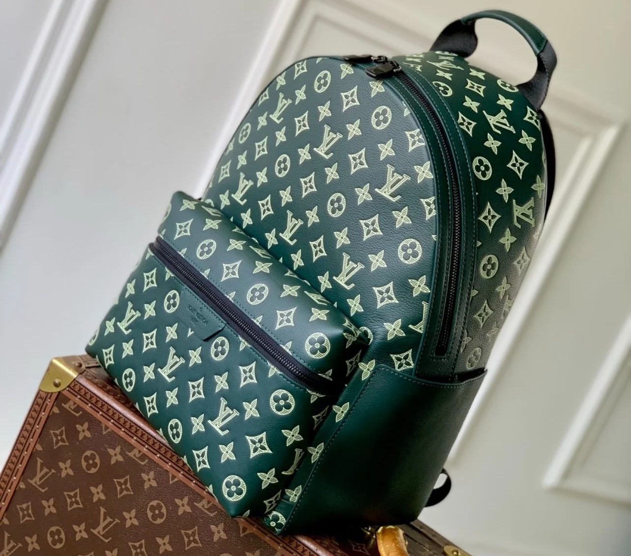 Louis Vuitton Discovery Backpack PM — Dark Green and Cream Monogram product view 7