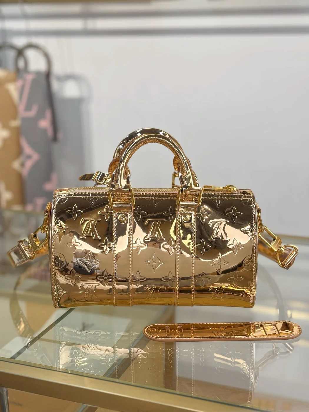Louis Vuitton Limited Edition Gold Monogram Miroir Speedy 30 bag product view 3