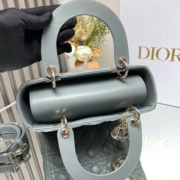 Dior Medium Lady Dior Bag — Gray-Green product view 5