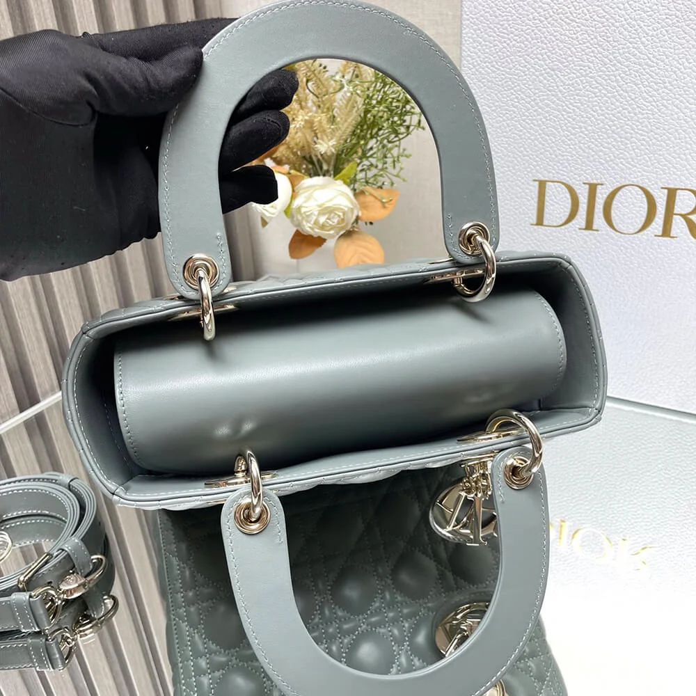 Dior Medium Lady Dior Bag — Gray-Green product view 5