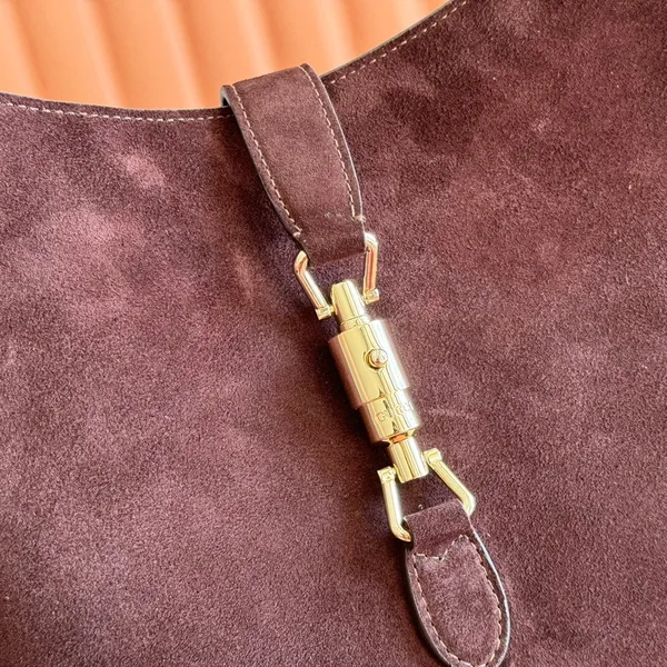 Gucci 25S Jackie Giorno 44 cm In Dark Chocolate Brown Suede Bag product view 8