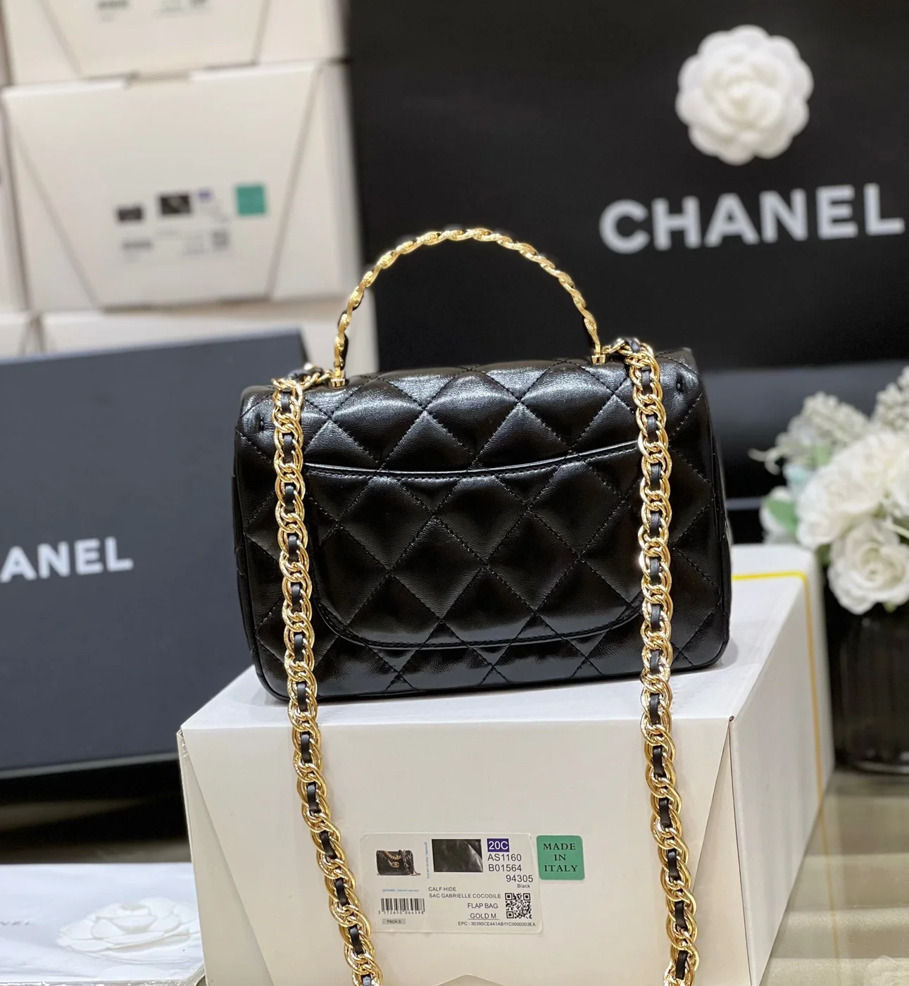 Chanel Mini Rectangular Flap With Top Handle Black 20 cm Bag product view 3