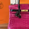 Hermès Birkin Pink/Black Crocodile Leather Gold Hardware – Custom Made Bag product view 7