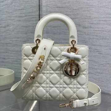 Dior Lady Small White Gold Hardware Bag product photo