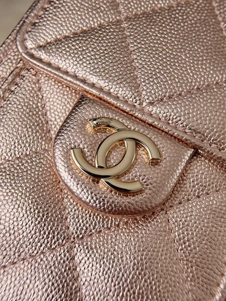 Chanel 25 Bag Mini Rose Gold Caviar Leather product view 6